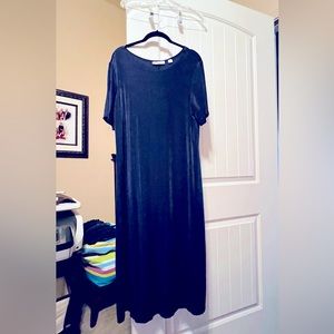Size PL: GENTLY LOVED navy short sleeve slinky dress